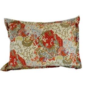 Pottery Barn Montreal Red and Cream Paisley‎ Pillow Cover Sham